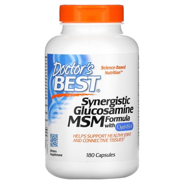 Doctor's Best, синергетическая формула глюкозамина и МСМ с OptiMSM (180 шт)