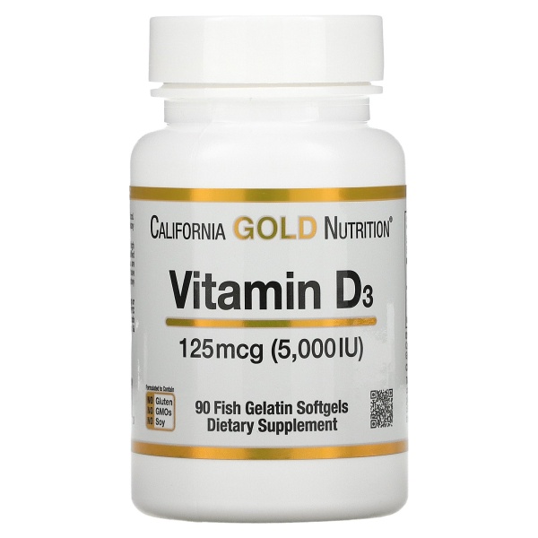 California Gold Nutrition, витамин D3 (5000 ME90 штук)