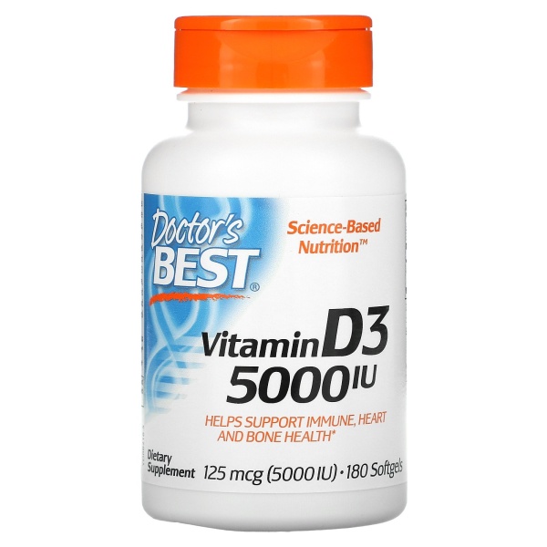 Doctor's Best, витамин D3 (5000 ME180 шт)