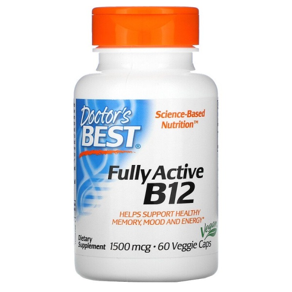 Doctor's Best, активный витамин B12, 1500 мкг (60 шт)
